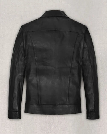 Aaron Taylor Johnson Black Leather Jacket - Back