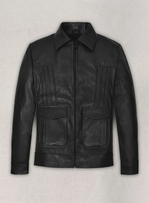 Aaron Taylor Johnson Black Leather Jacket - Main