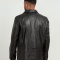 Adan Traditional Two Button Leather Blazer - Back