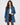 Adeline Blue Leather Bracelet-Sleeve Car Coat - Open
