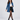 Adeline Blue Leather Bracelet-Sleeve Car Coat - Pose