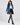 Adeline Blue Leather Bracelet-Sleeve Car Coat - Pose