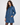 Adeline Blue Leather Bracelet-Sleeve Car Coat - Right