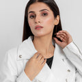 Alexandria Washy White Leather Moto Jacket - Zoomed