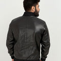 Archer Black Bomber Leather Contemporary Jacket - Back