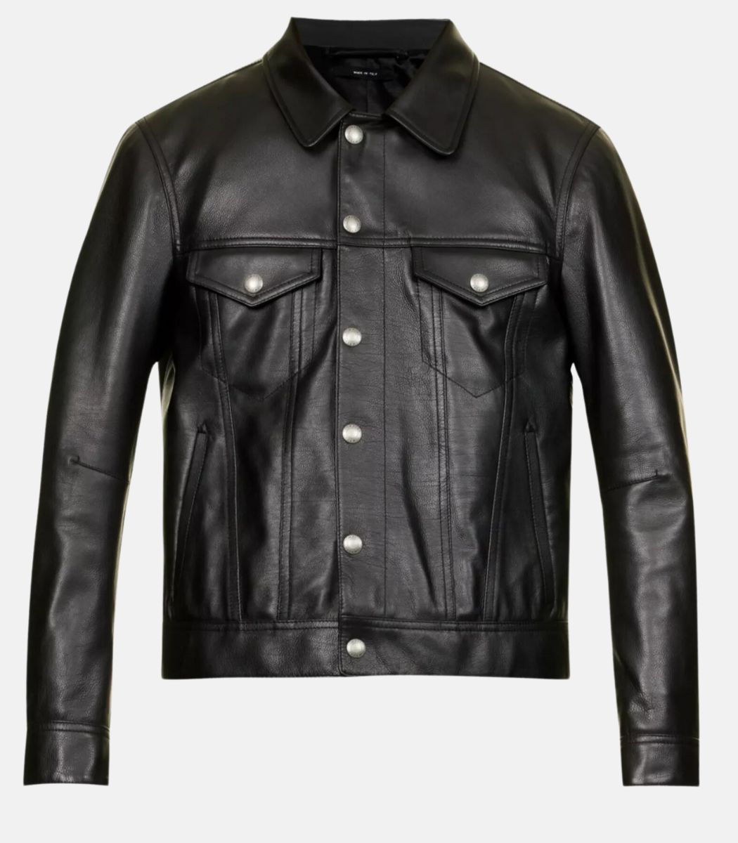 BTS Suga Black Leather Jacket - Main