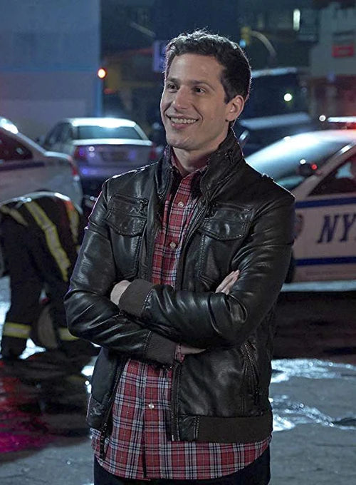 Brooklyn Nine-Nine Jake Peralta Andy Samberg Brown Leather Jacket