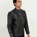 Bryant Black Moto Leather Jacket - Right