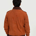 Colt Tan Suede Bomber Leather Jacket - Back