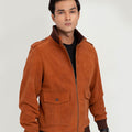 Colt Tan Suede Bomber Leather Jacket - Right