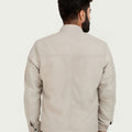 Daniil Chrome White Racer Matte Leather Jacket - Back