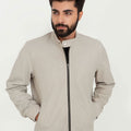 Daniil Chrome White Racer Matte Leather Jacket - Zipped