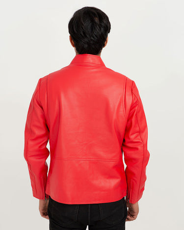 Dante Vibrant Red Moto Leather Jacket - Back