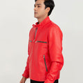 Dante Vibrant Red Moto Leather Jacket - Right