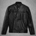 David Beckham Black Leather Biker Jacket - Main