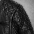 David Beckham Black Leather Biker Jacket - Stitching