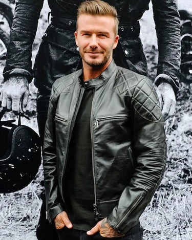 David Beckham Black Leather Biker Jacket Buy Now LeathersInn