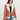 Decker Red-Orange with White Fur Leather Jacket - Front