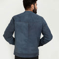 Duke Blue Zodiac Racer Matte Leather Jacket - Back