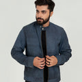 Duke Blue Zodiac Racer Matte Leather Jacket - Front