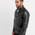 Elliot Slim Suited Black Leather Jacket - Right