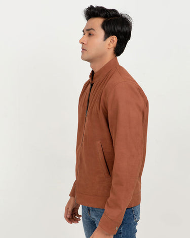 Fernando Brown Racer Matte Leather Jacket - Left