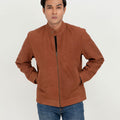 Fernando Brown Racer Matte Leather Jacket - Zipped