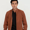 Fernando Brown Racer Matte Leather Jacket - Zoom