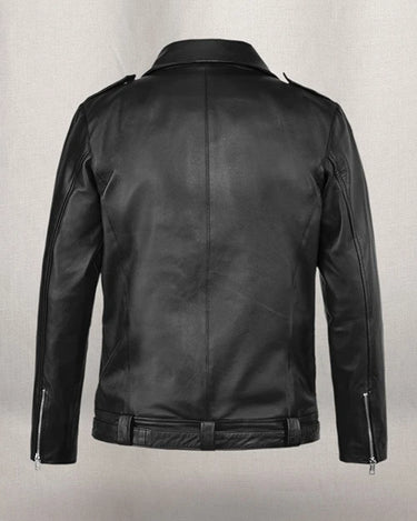 Jeffrey Morgan The Walking Dead Black Leather Jacket - Back