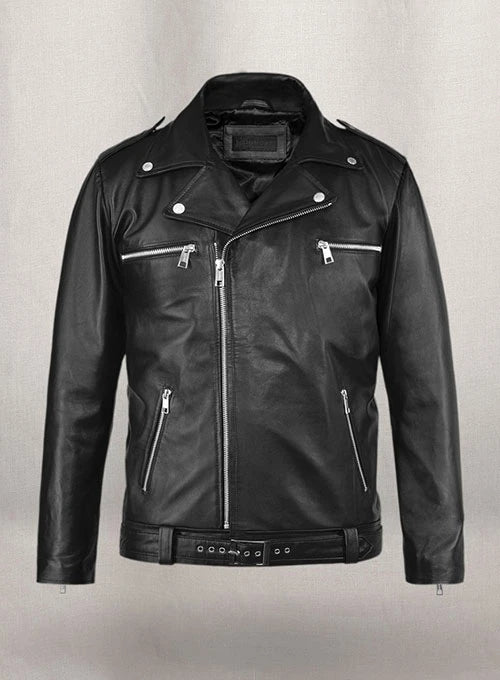 Jeffrey Morgan The Walking Dead Black Leather Jacket - Main