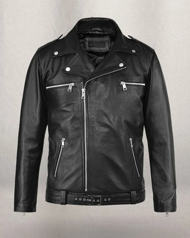 Jeffrey Morgan The Walking Dead Black Leather Jacket - Main