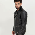 Jenson Black Moto Leather Jacket - Left