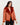 Kate Red-Orange Aviator Leather Jacket - Front