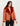 Kate Red-Orange Aviator Leather Jacket - Front