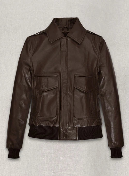 Kendall Jenner Brown Leather Jacket - Main