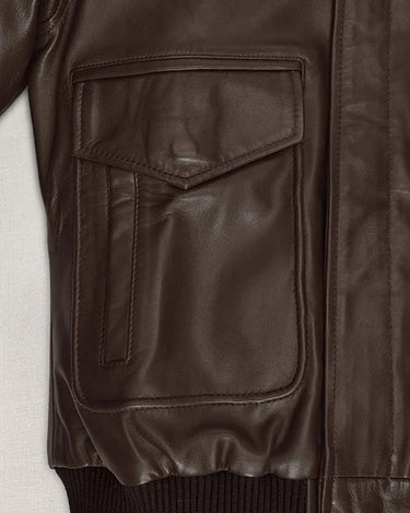 Kendall Jenner Brown Leather Jacket - Pocket