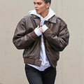 Kendall Jenner Brown Leather Jacket