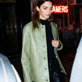 Kendall Jenner Green Leather Jacket