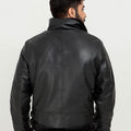 Kristoff All Black B-3 Leather Bomber Jacket - Back