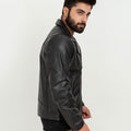 Marco Sheen Black Leather Biker Jacket - Right