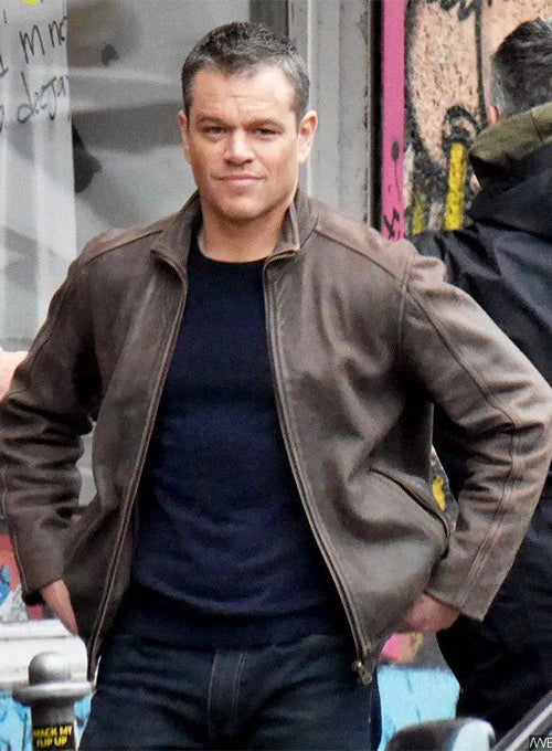 Matt Damon Jason Bourne Brown Leather Jacket