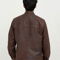 Mayfair Brown Racer Matte Leather Jacket - Back