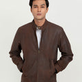 Mayfair Brown Racer Matte Leather Jacket - Zipped