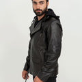 Midnight Double Rider Black Leather Jacket - Left