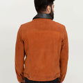 Nolan Brown Suede Shirt Leather Jacket - Back