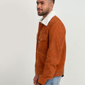 Novak Shearling Tan Suede Leather Jacket - Left