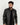 Raul Slim-Fit Ionic Black Leather Jacket - Front