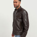 Ryerson Brown Leather Biker Jacket - Right