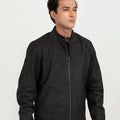 Samael Black Racer Matte Leather Jacket - Right