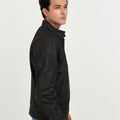 Samael Black Racer Matte Leather Jacket - Side